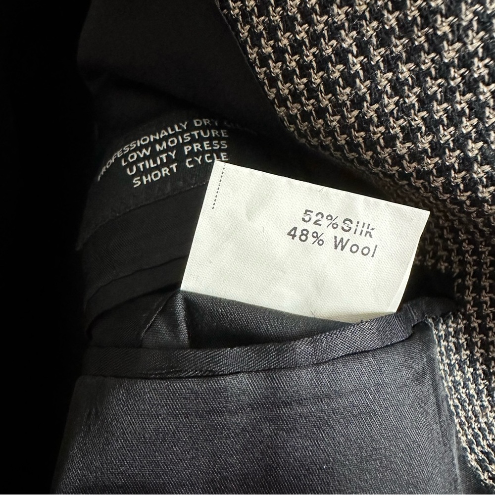 Joseph A Bank Silk Wool Houndstooth Suit Jacket Blazer Sport Coat Academia 44L - Picture 4 of 7